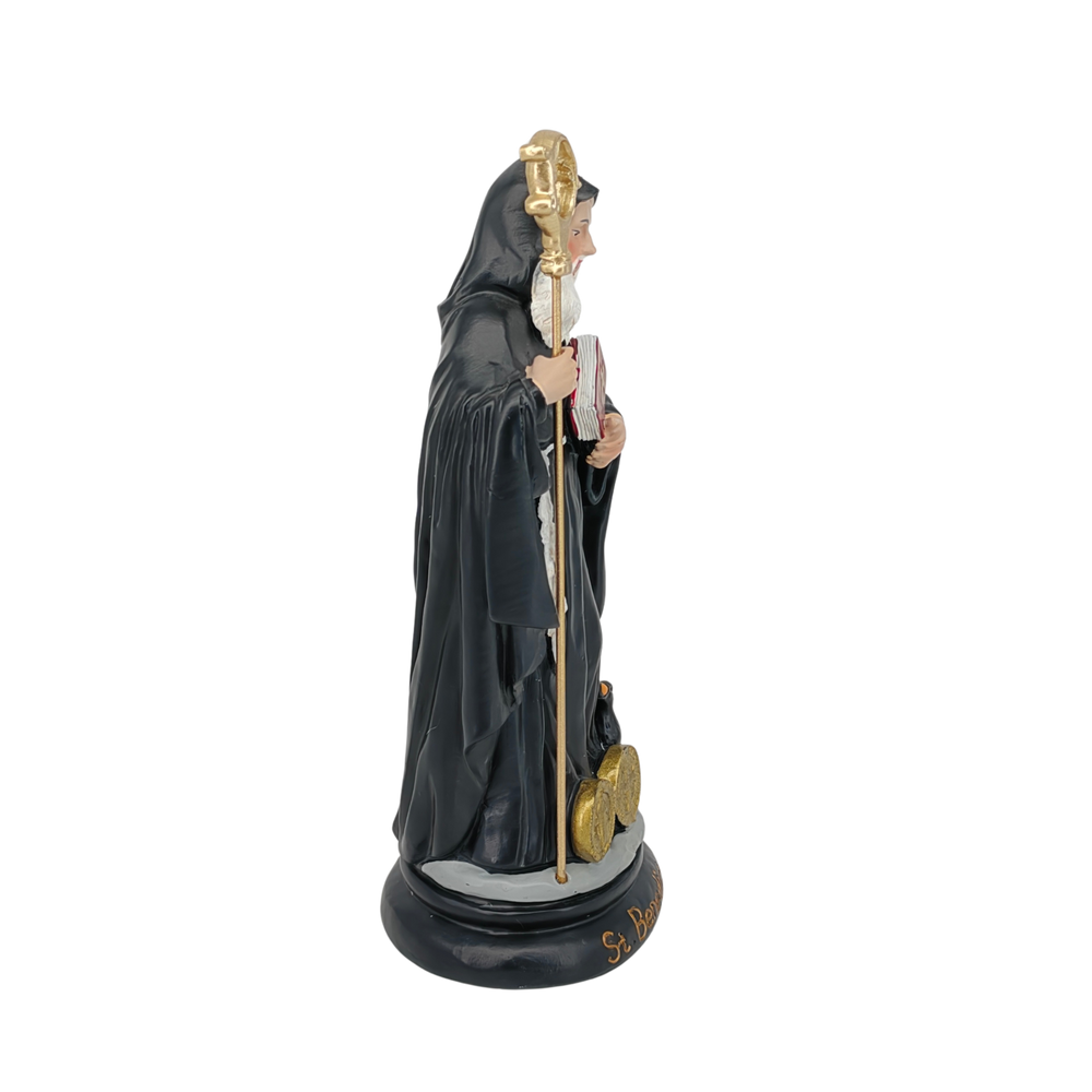 St. Benedict Ornamental Statue Figurine - Hand Painted Resin - Medium (20cm)