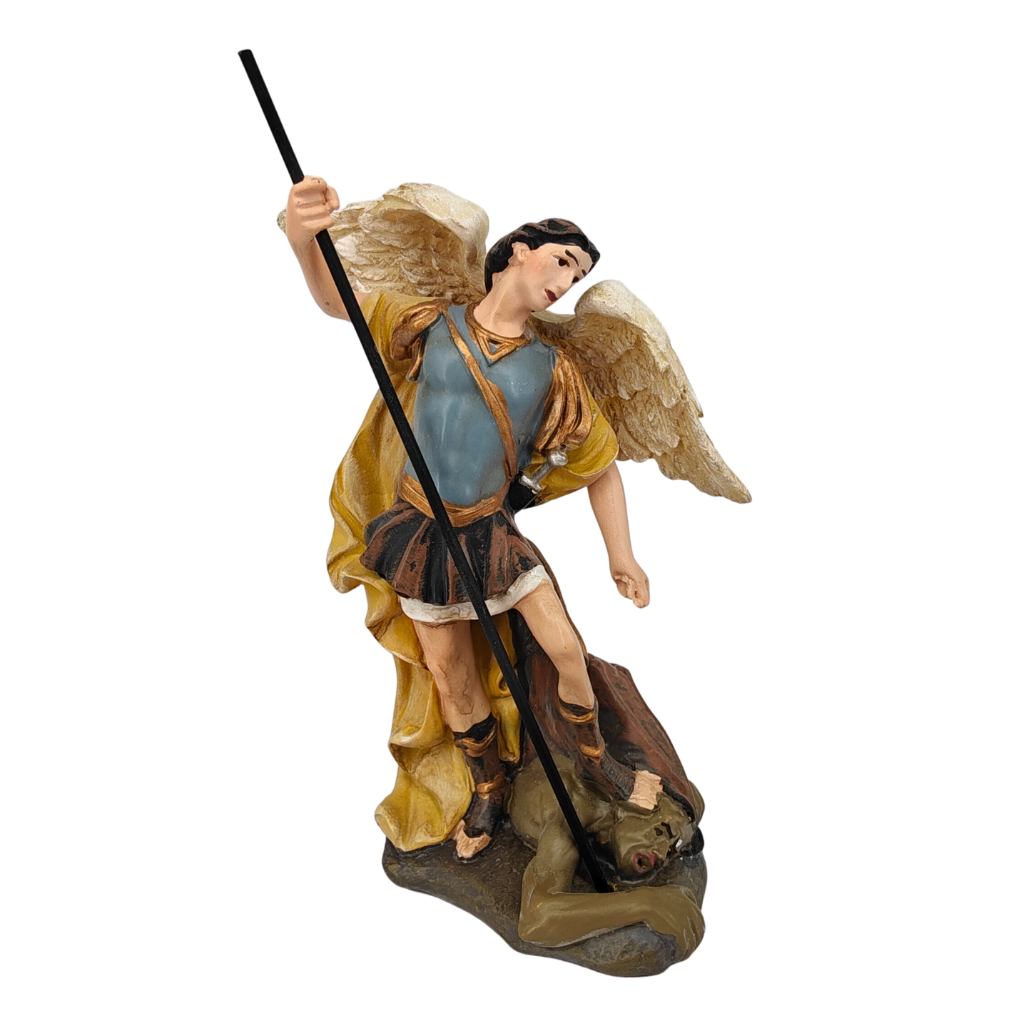St. Michael Ornamental Statue Figurine - Hand Painted Resin - Small (12cm)