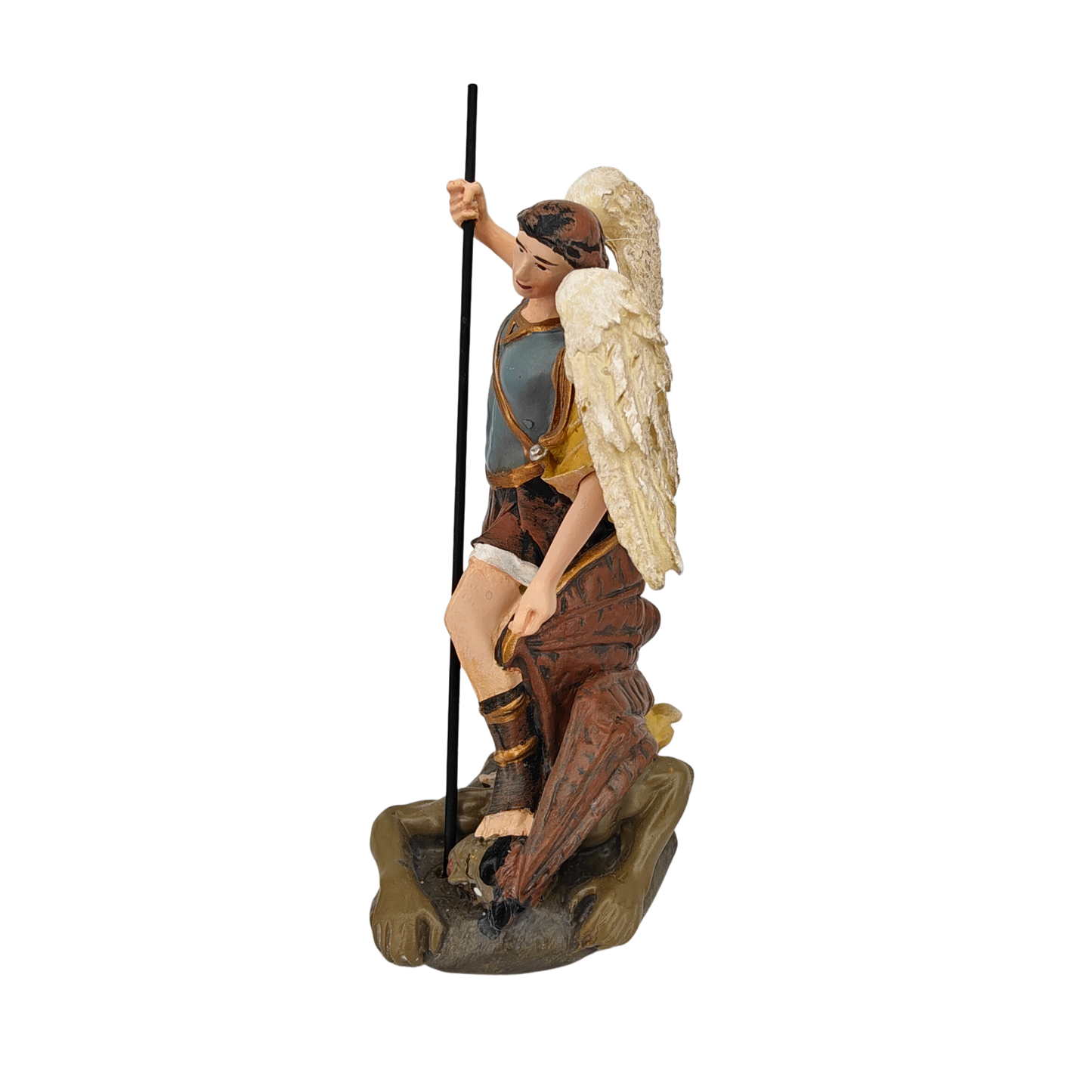 St. Michael Ornamental Statue Figurine - Hand Painted Resin - Small (12cm)