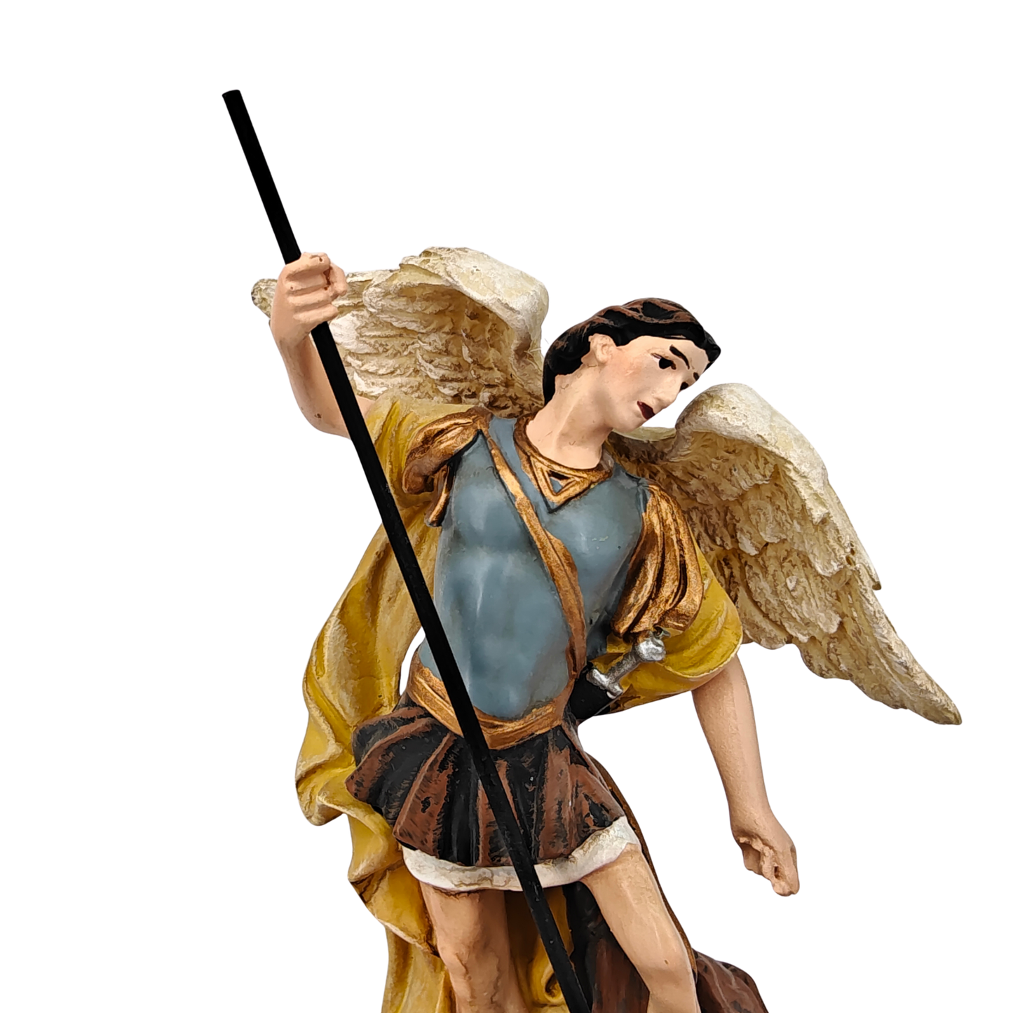 St. Michael Ornamental Statue Figurine - Hand Painted Resin - Small (12cm)