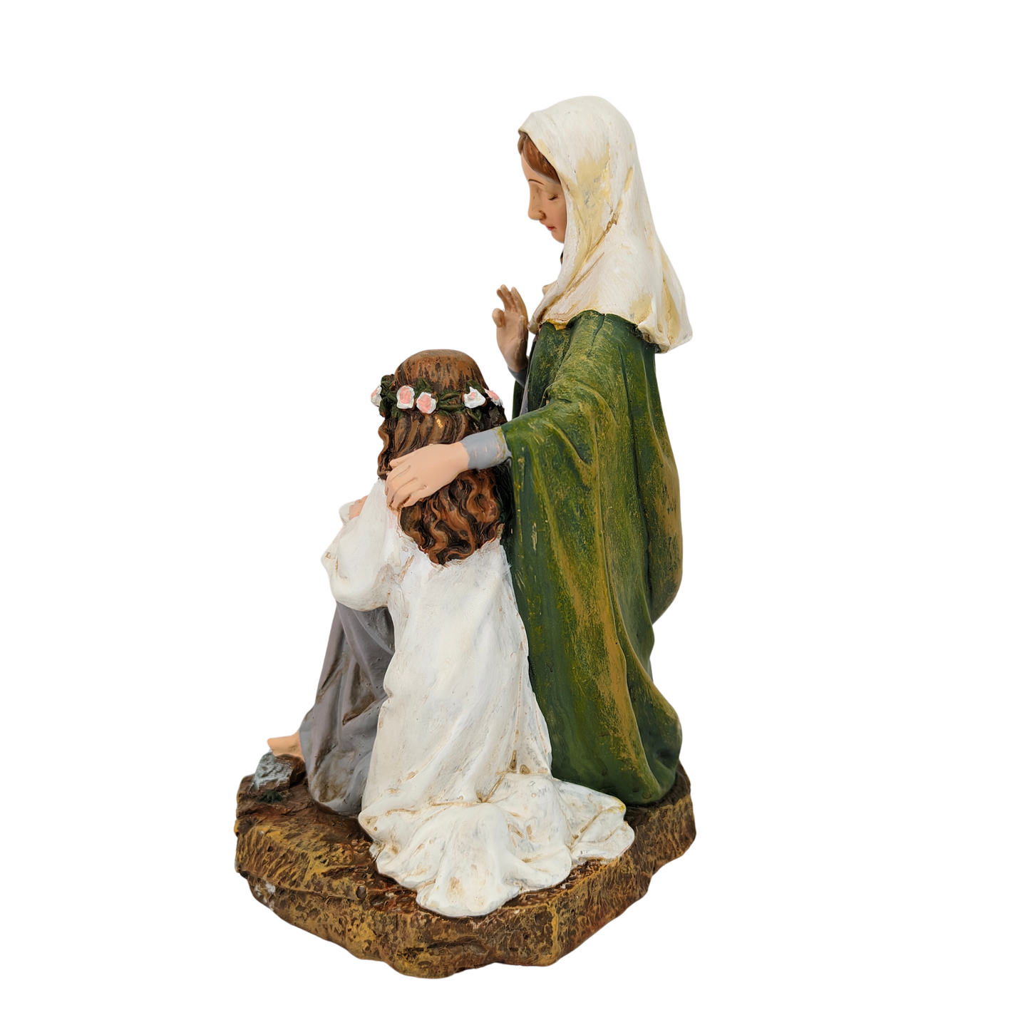 Virgin St. Anne with Mary Ornamental Statue Figurine - Hand Painted Resin - Medium (18cm)