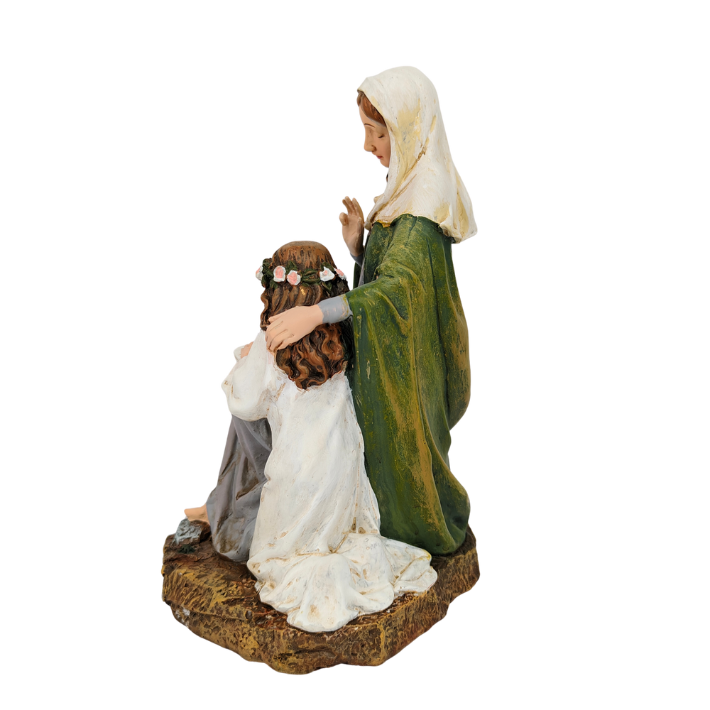 Virgin St. Anne with Mary Ornamental Statue Figurine - Hand Painted Resin - Medium (18cm)