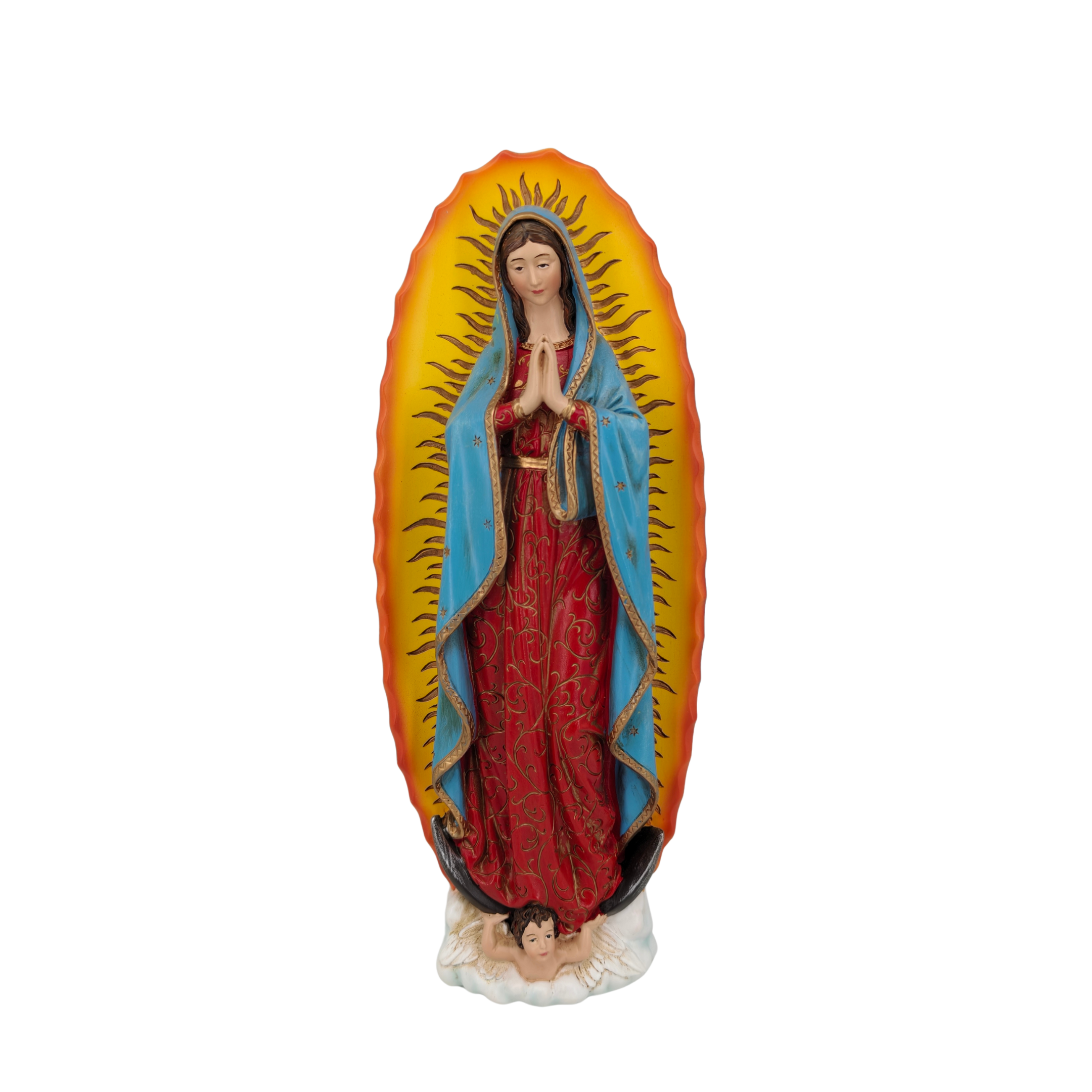 Our Lady of Guadalupe Ornamental Statue Figurine - Hand Painted Resin - Large (25cm)