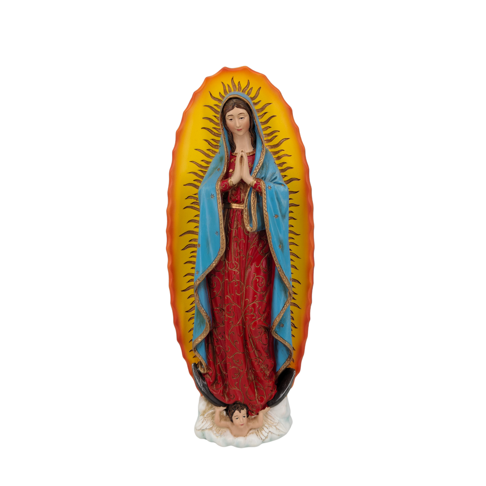 Our Lady of Guadalupe Ornamental Statue Figurine - Hand Painted Resin - Large (25cm)