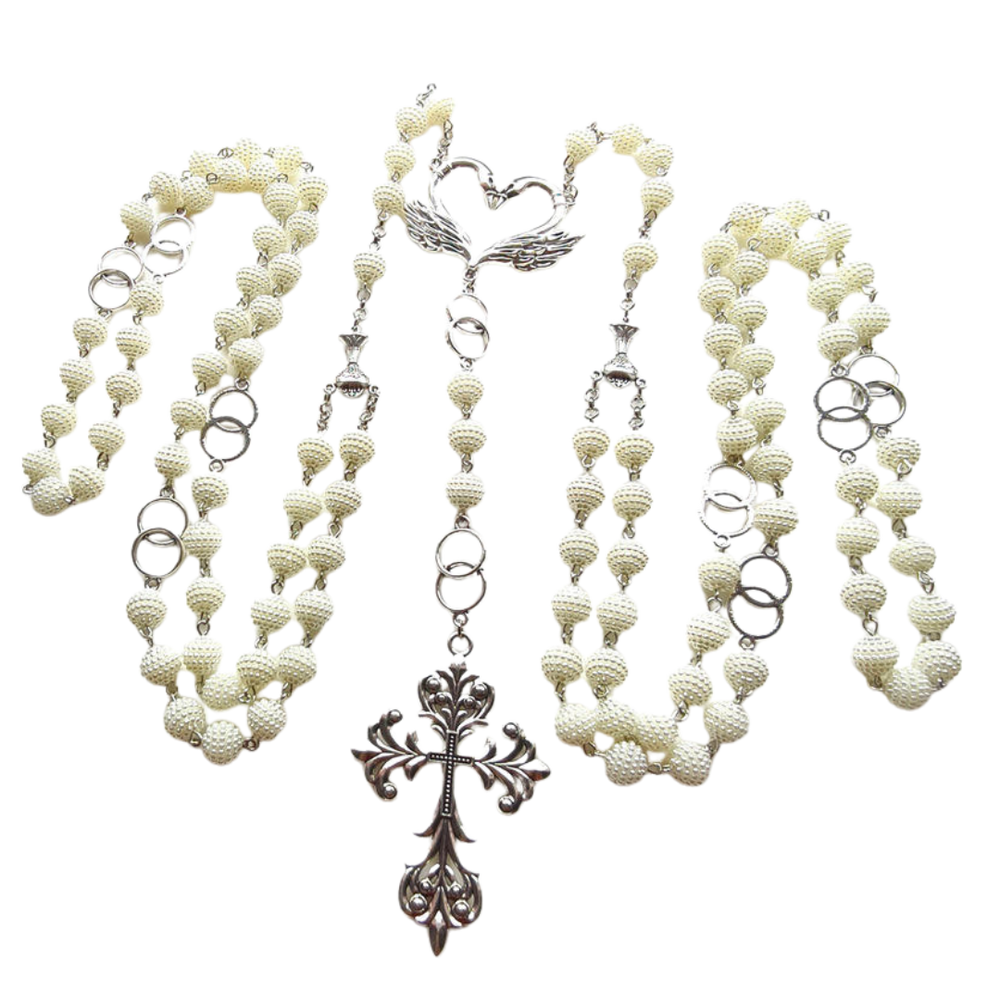 Large Wedding Lasso Rosary - JMJ Catholic Productsvariant