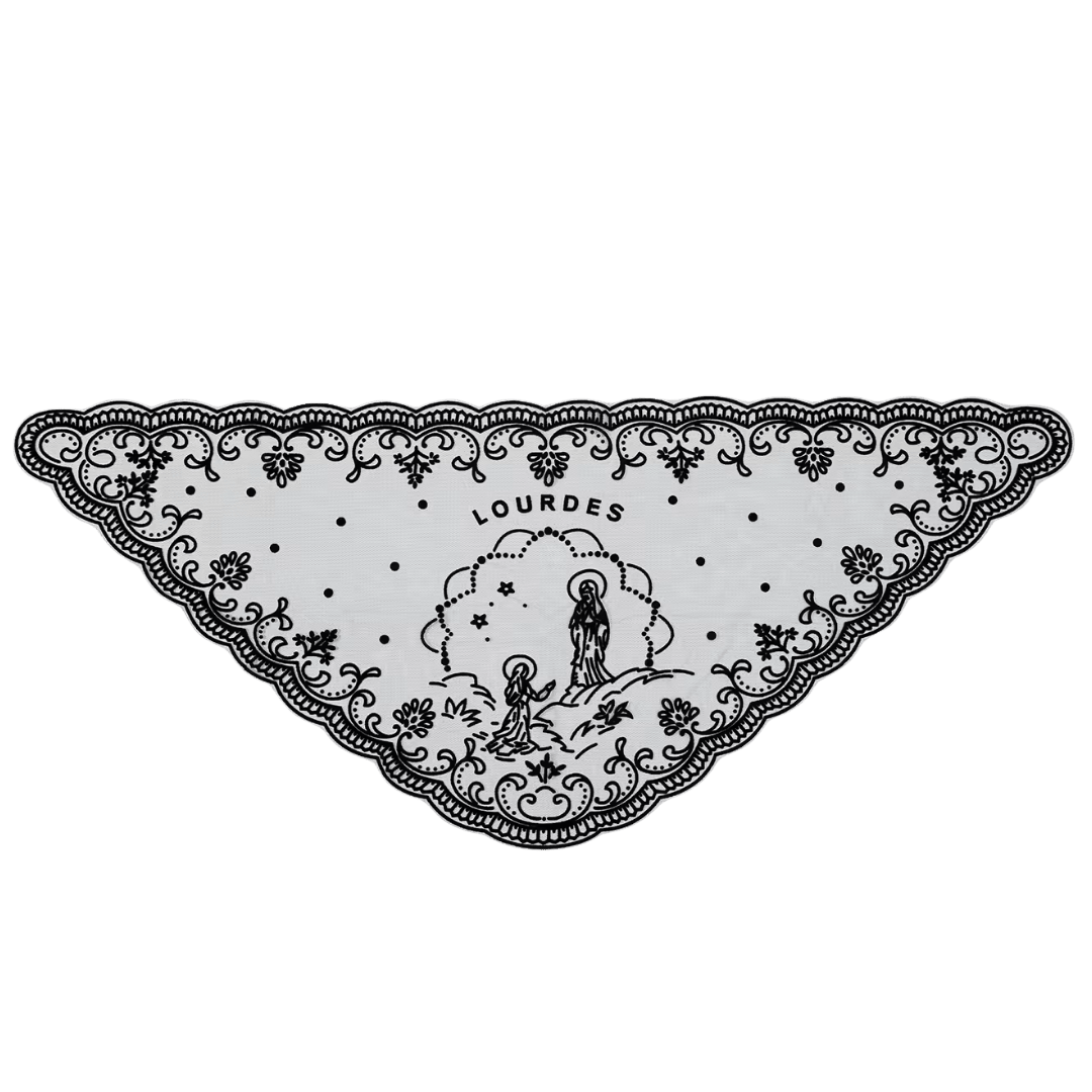 Lourdes Lace Mantilla Veil — Black or White
