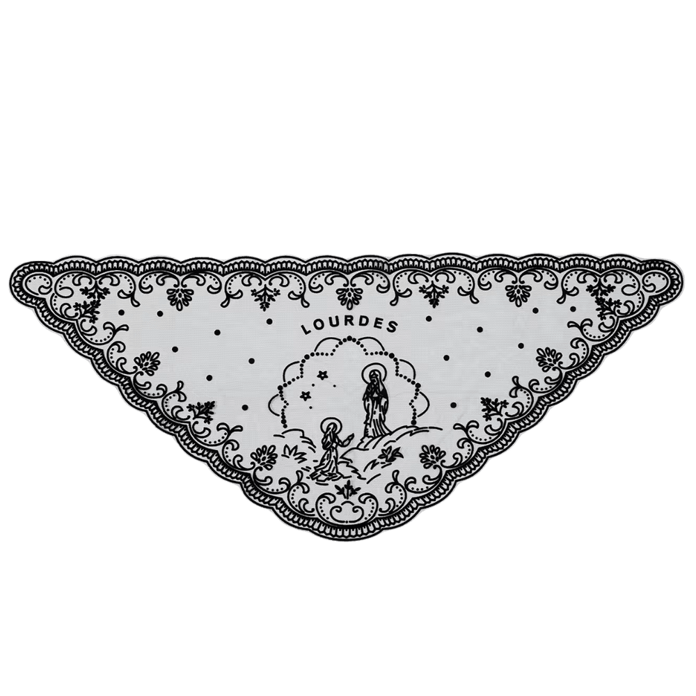 Lourdes Lace Mantilla Veil — Black or White - JMJ Catholic Productsvariant