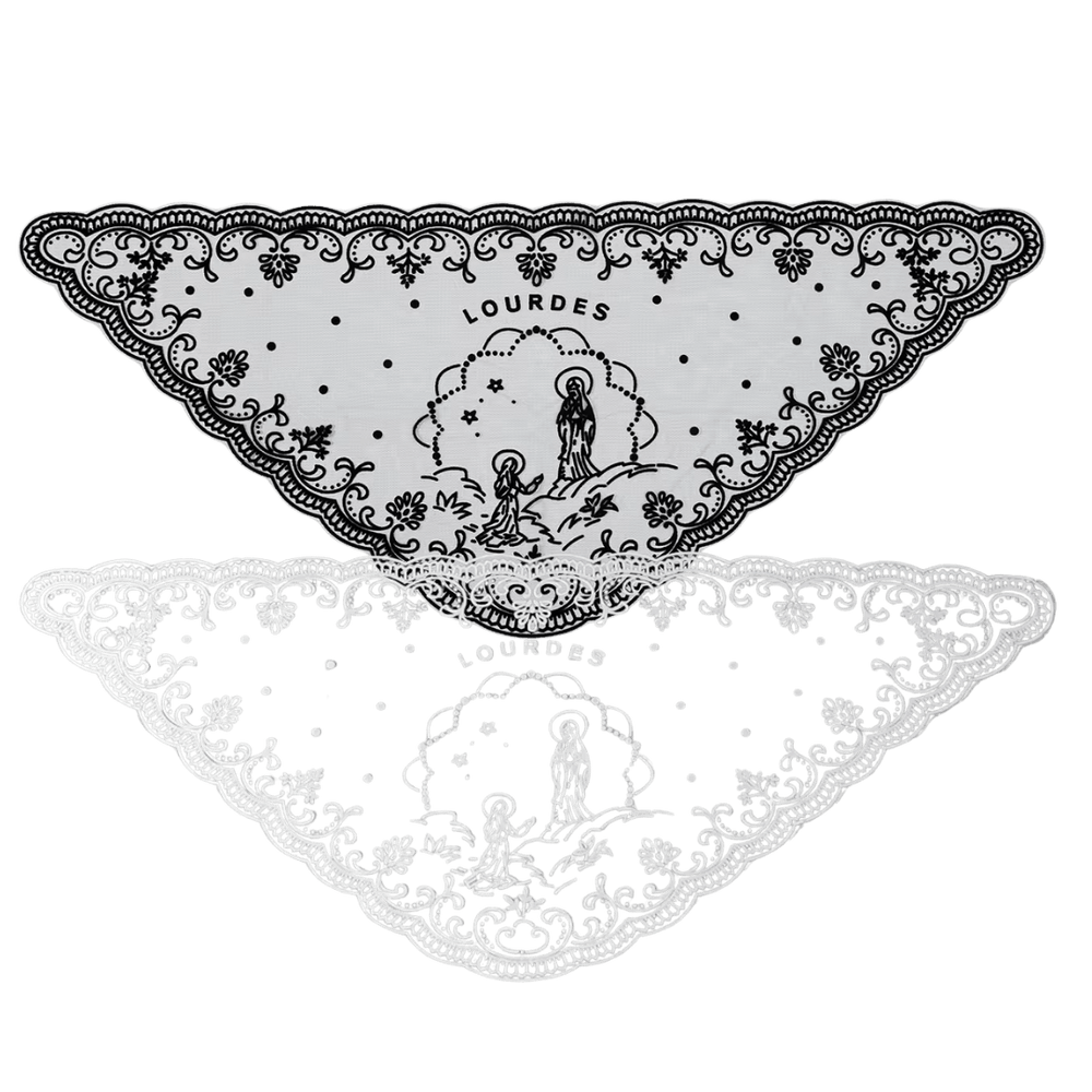 Lourdes Lace Mantilla Veil — Black or White - JMJ Catholic Productsvariant