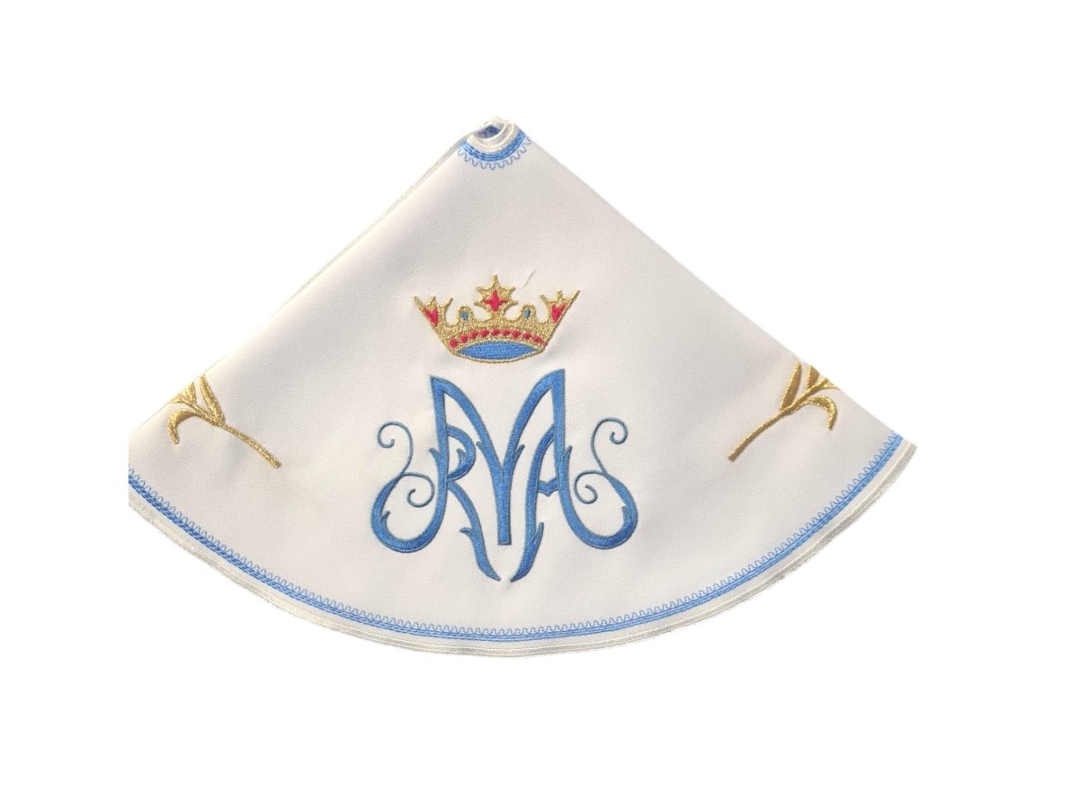 Marian Ciborium Veil — Four-Arm Embroidered - JMJ Catholic Productsvariant