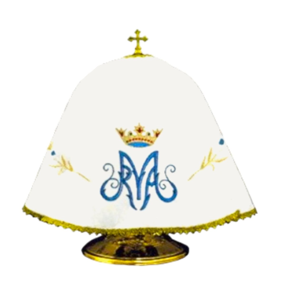 Marian Ciborium Veil — Four-Arm Embroidered - JMJ Catholic Productsvariant