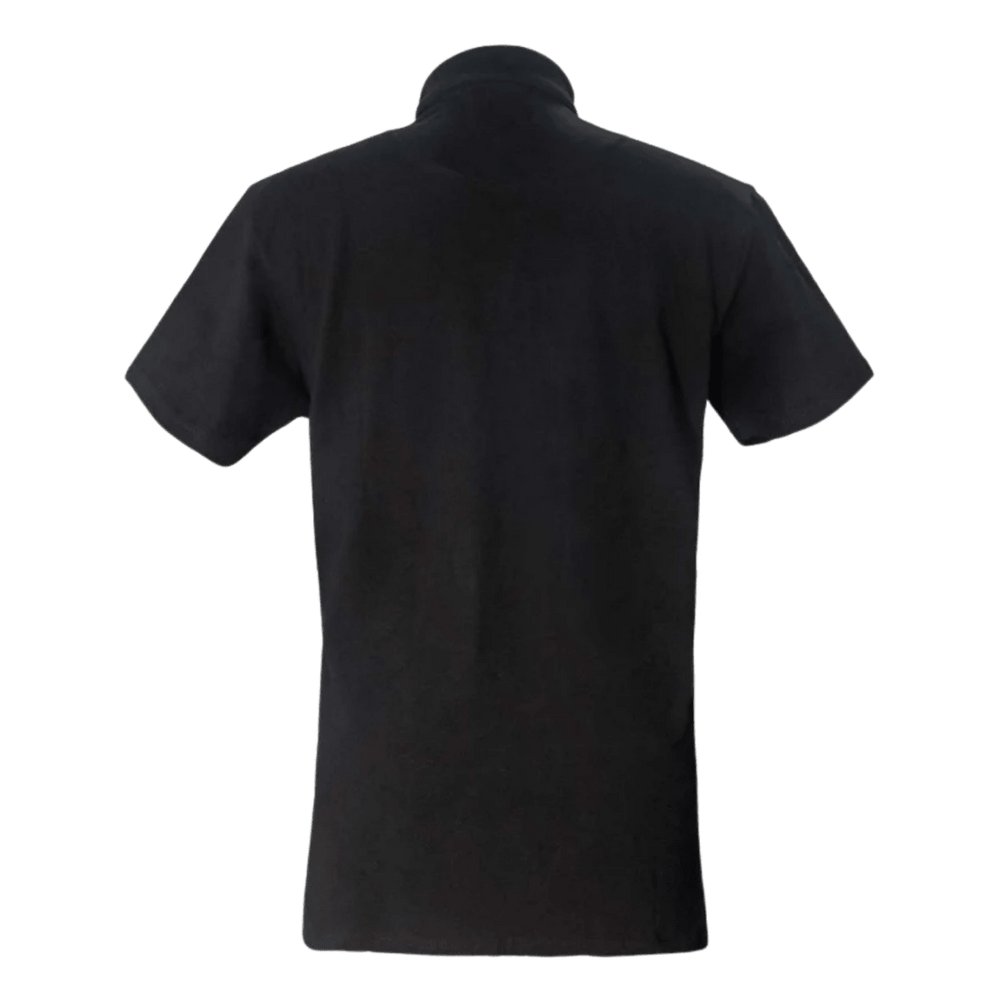 Men's Traditional Clergy Polo Shirt — Short Sleeve, Tab Collar, Black (100% Cotton) - JMJ Catholic Productsvariant