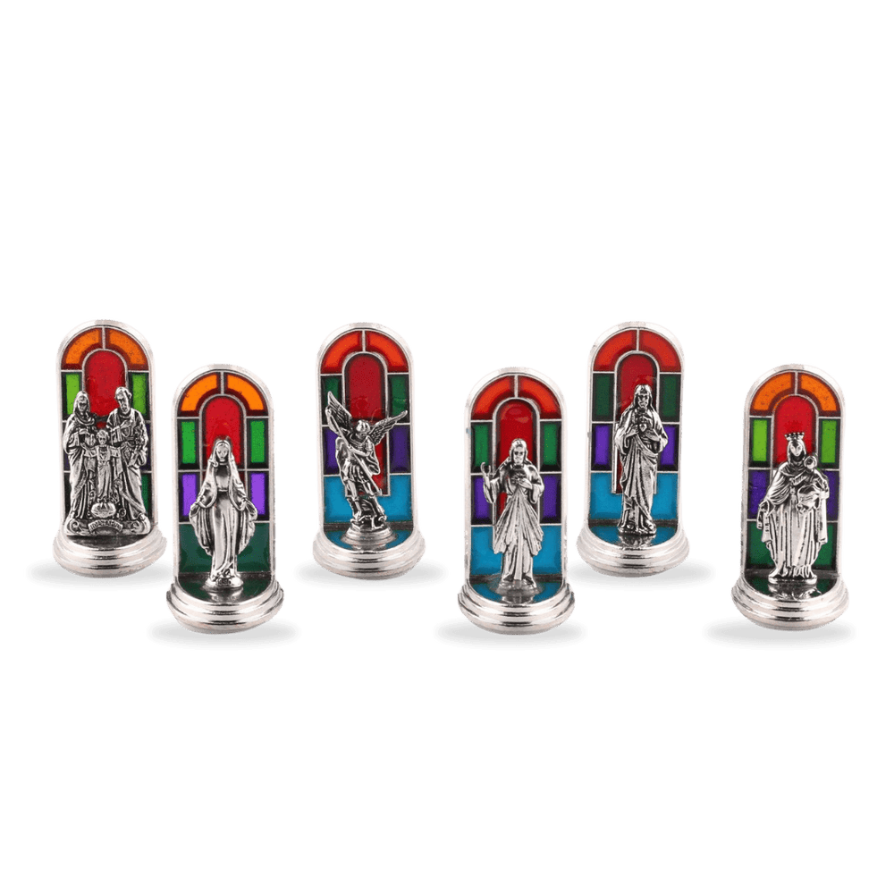 Miniature Stained Glass Religious Statues - 6 Styles available - JMJ Catholic Productsvariant