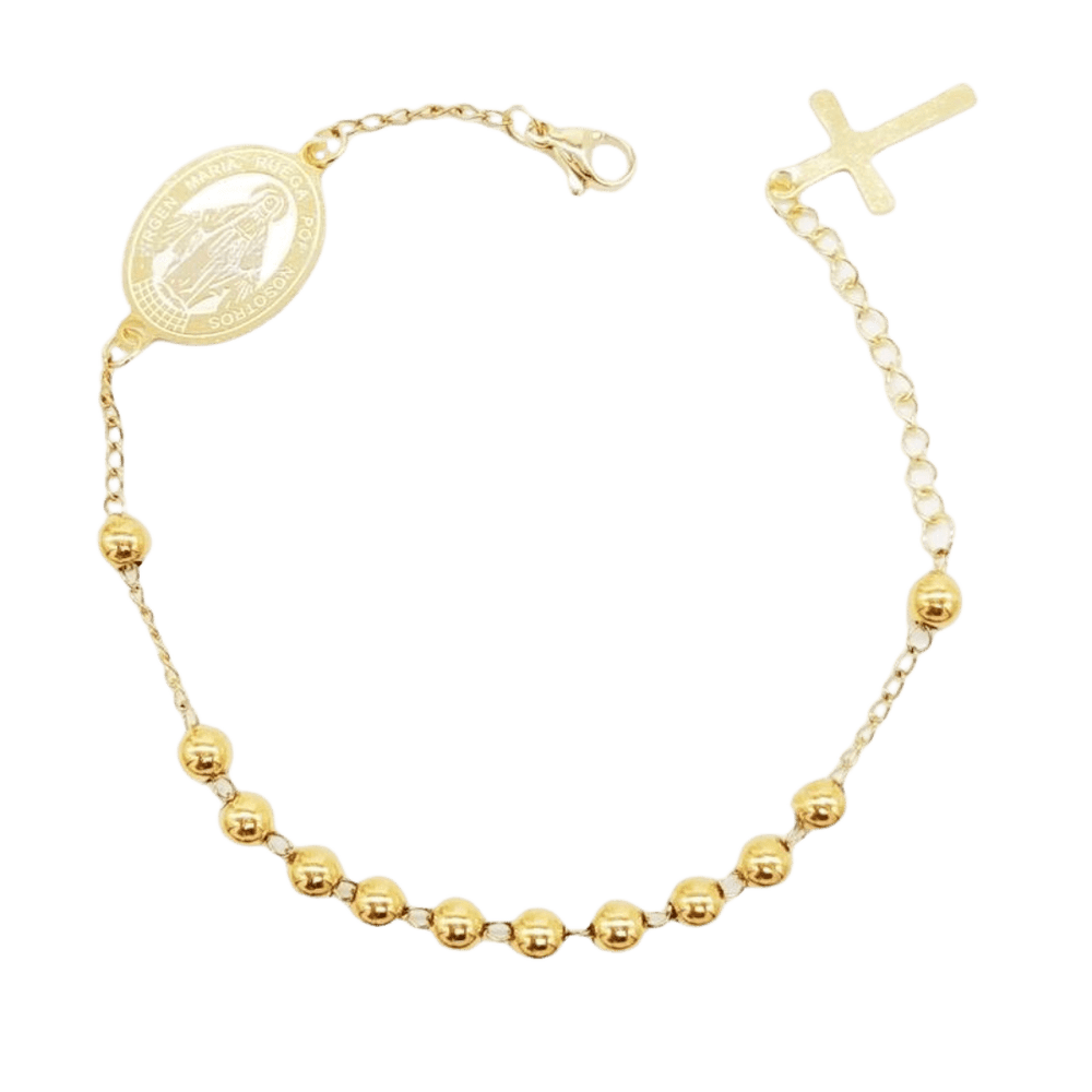 Miraculous Medal Decade Rosary Bracelet – Gold plating with Crucifix Charm Daily Reminder of Faith - JMJ Catholic Productsvariant