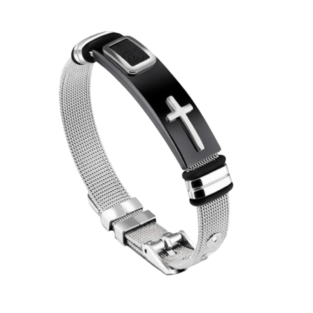 Modern Faith Stainless Steel Crucifix Bracelet – Adjustable, Unisex Design - JMJ Catholic Productsvariant