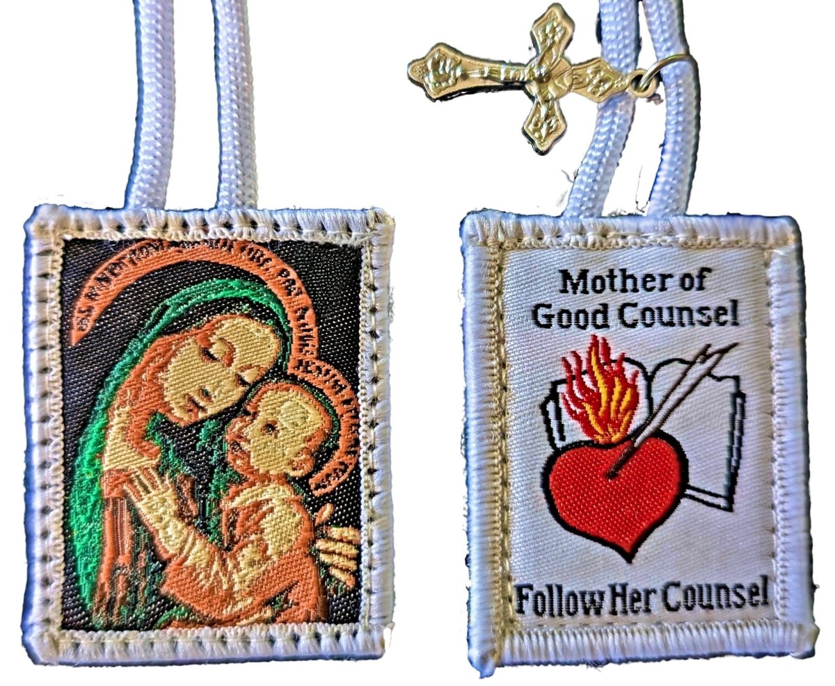 Mother of Good Counsel Scapular — Wool Back