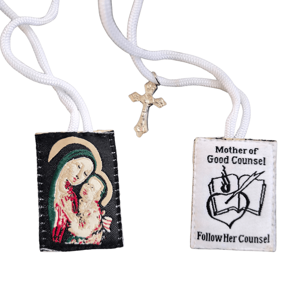 Mother of Good Counsel Scapular — Wool Back, New Style - JMJ Catholic Productsvariant