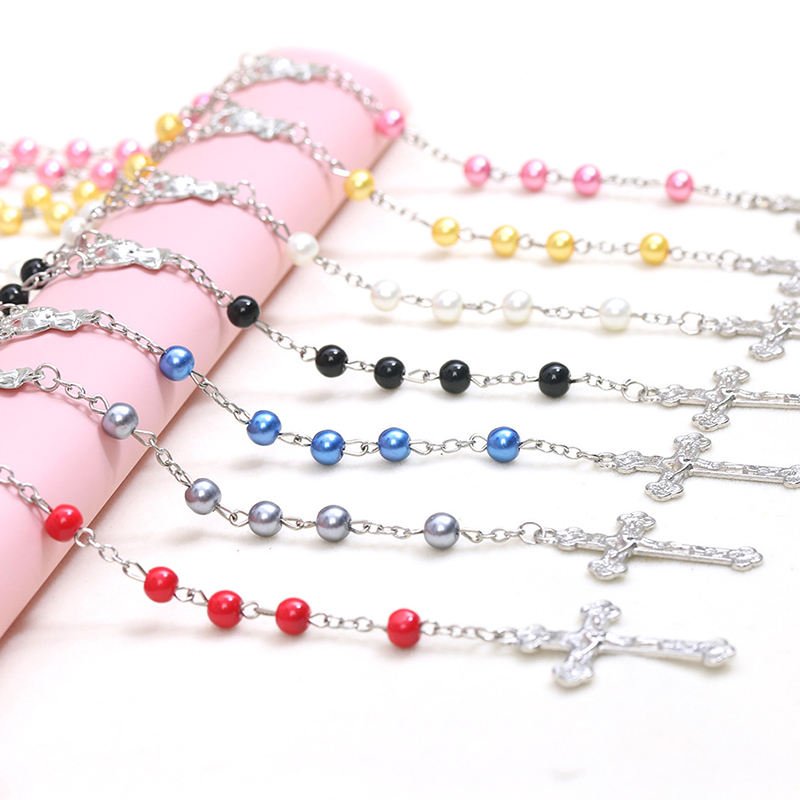 Multi-Colour Rosary with Crucifix - Available in 7 Colours - JMJ Catholic Productsvariant
