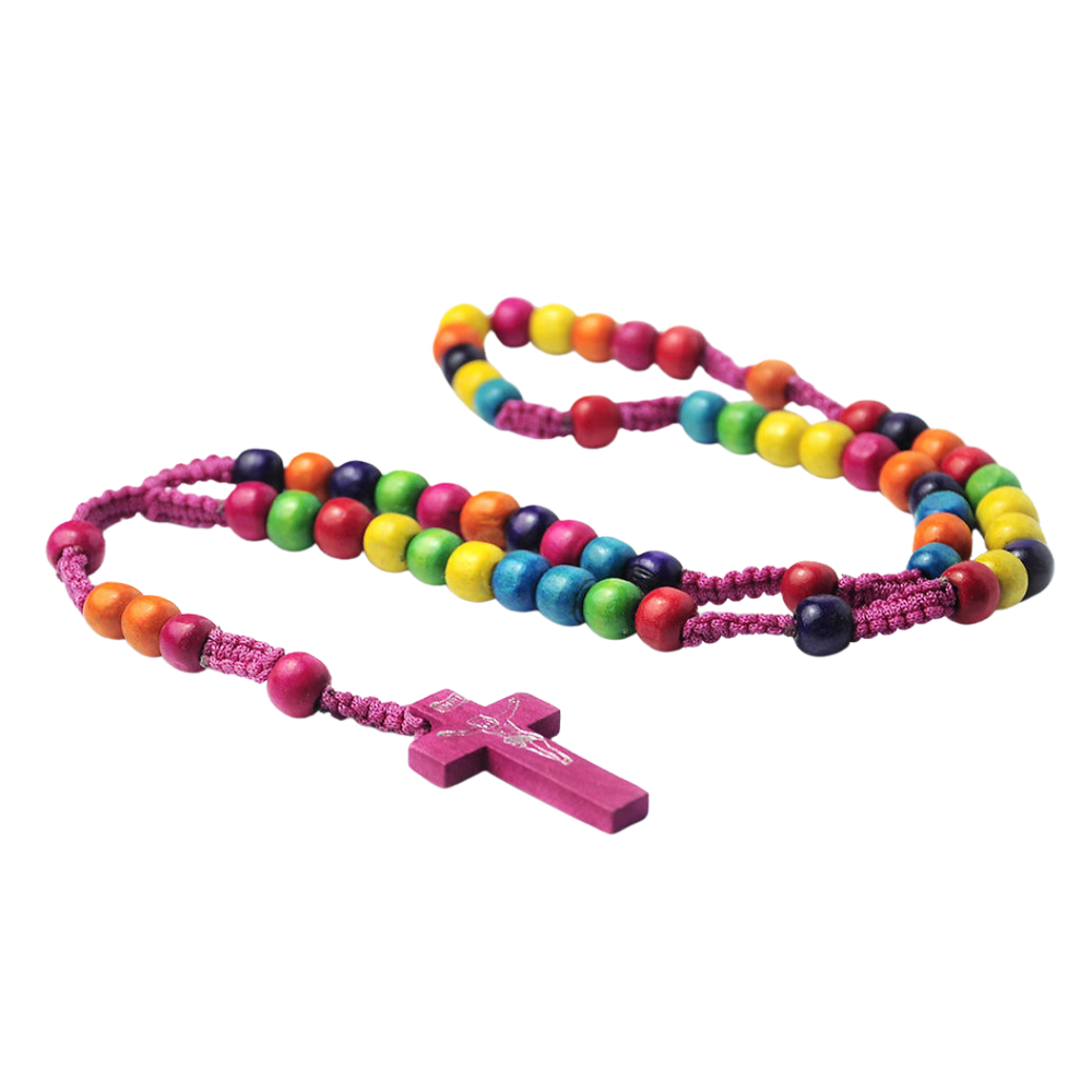 Multi-Coloured Wooden Rosary - JMJ Catholic Productsvariant
