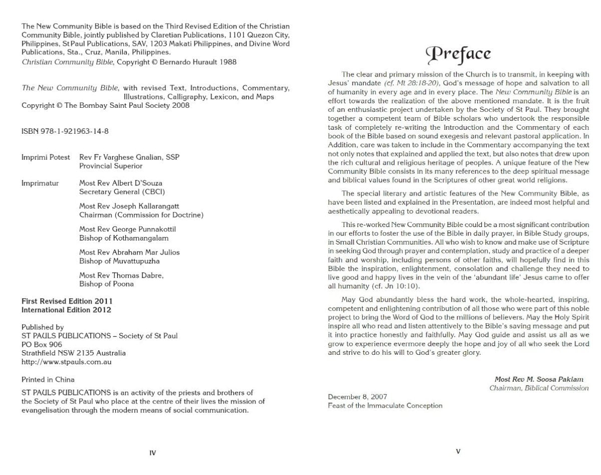 New Community Bible Catholic Standard Edition - JMJ Catholic Productsvariant
