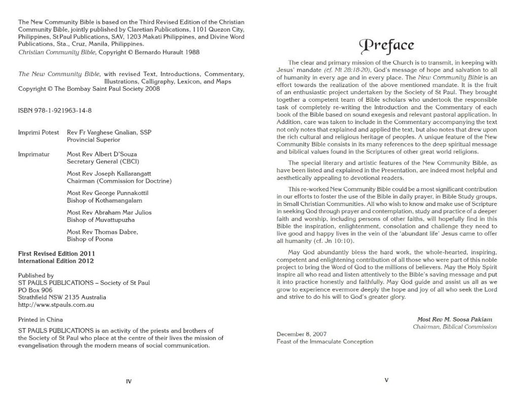 New Community Bible Catholic Standard Edition - JMJ Catholic Productsvariant