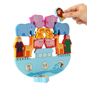 Noah's Ark Wooden Balancing Toy — a Colourful First Bible Story (15 Pieces)
