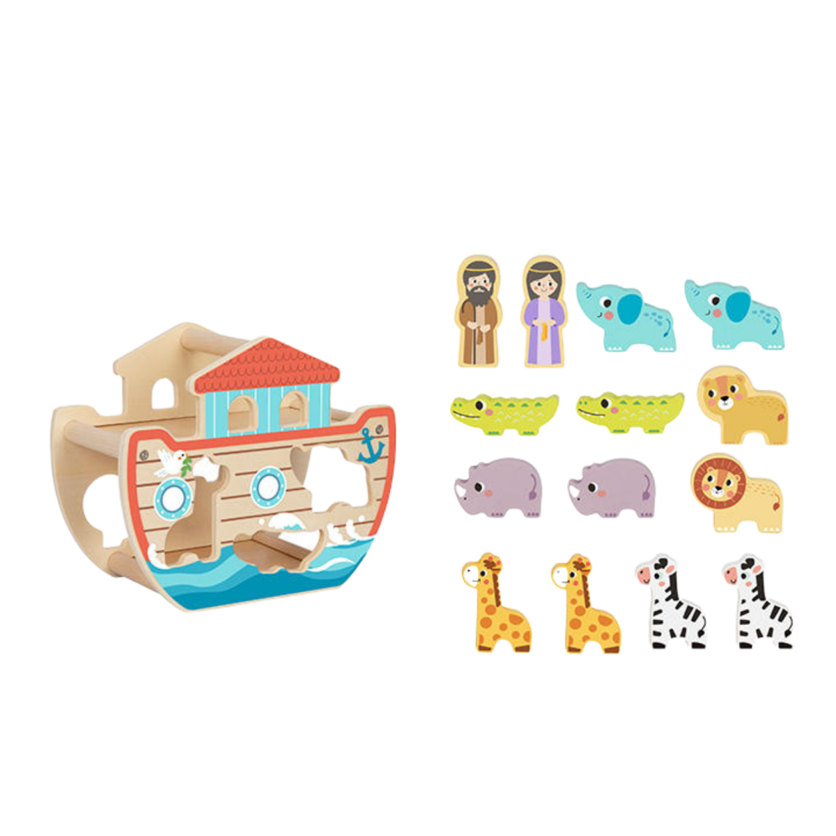 Noah's Ark Wooden Sorting Toy — a Playful Introduction to God's Word (14 Pieces) - JMJ Catholic Productsvariant