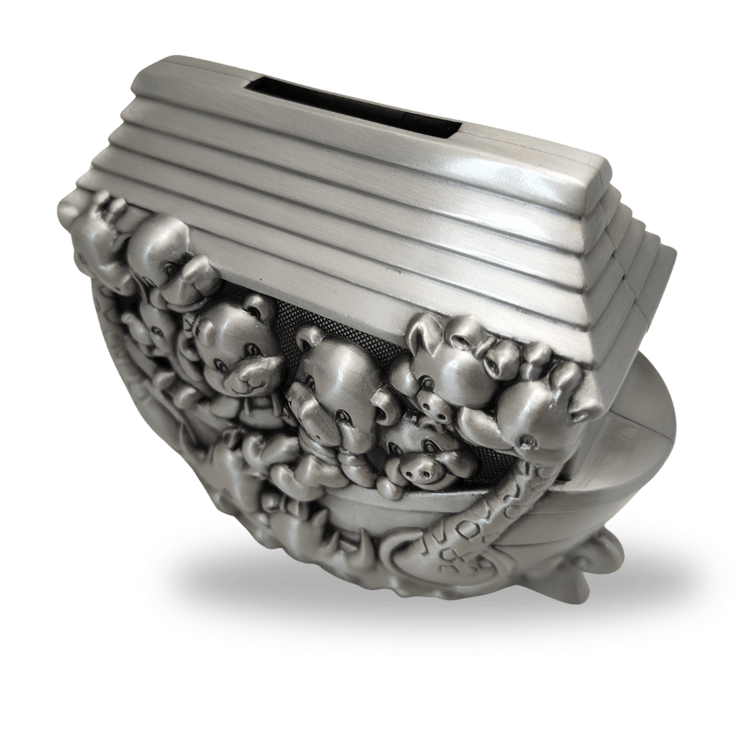 Noah's Ark Zinc Alloy Money Box — Special Occasion Keepsake for Children - JMJ Catholic Productsvariant