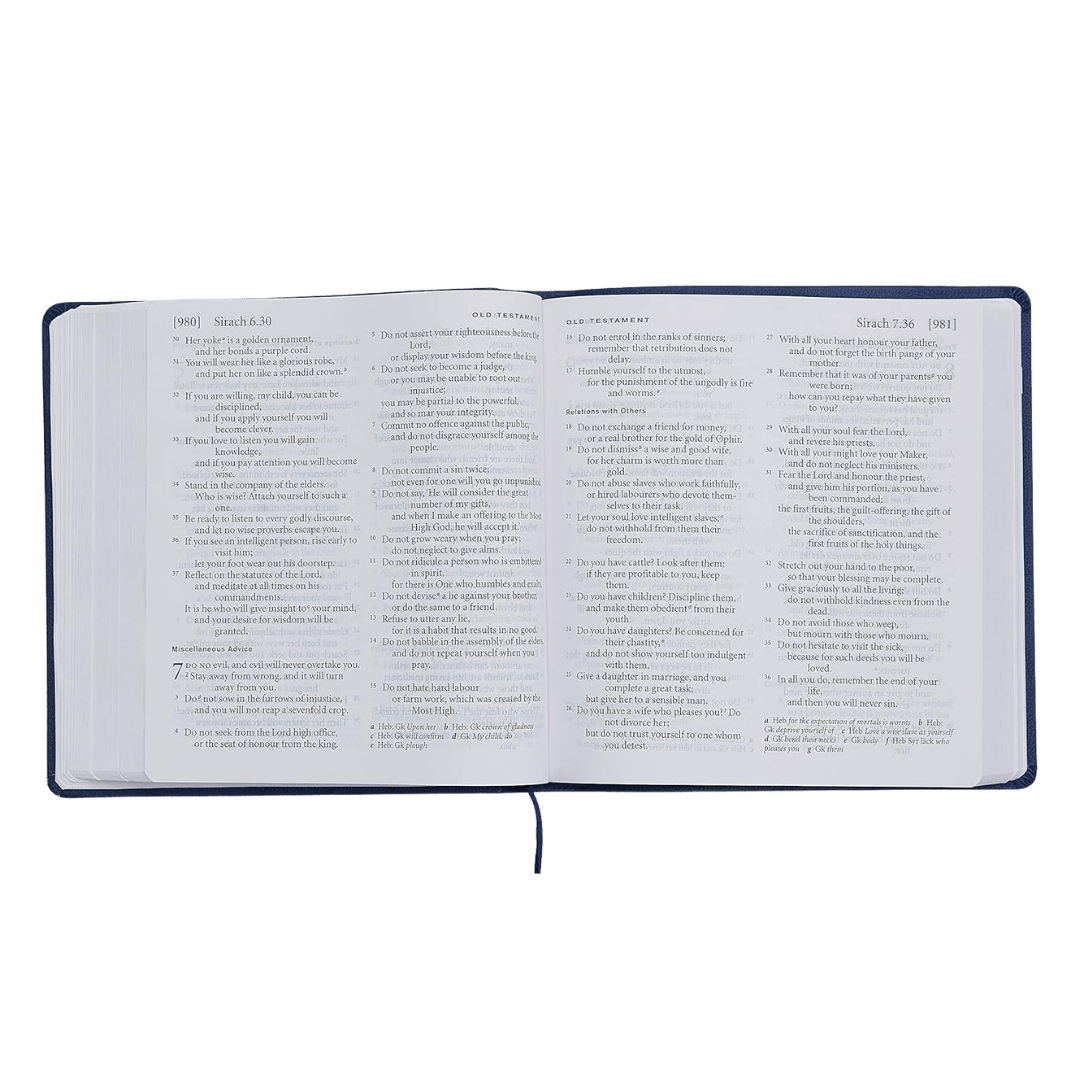 NRSV XL Catholic Edition (Navy) Bible Large Print - JMJ Catholic Productsvariant