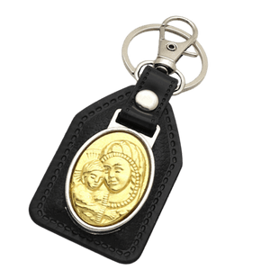 Our Lady and Child Catholic Leatherette Keyring (2 Colours Available)