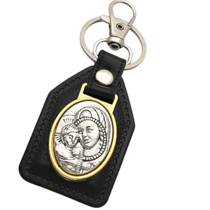 Our Lady and Child Catholic Leatherette Keyring (2 Colours Available) - image 3