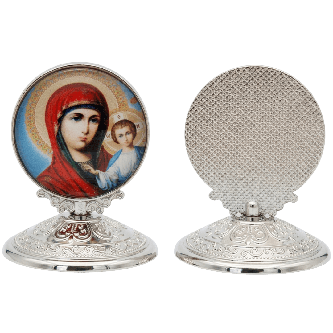 Our Lady & Child Orthodox Icon Tabletop Display – 2 Colours Available - JMJ Catholic Productsvariant