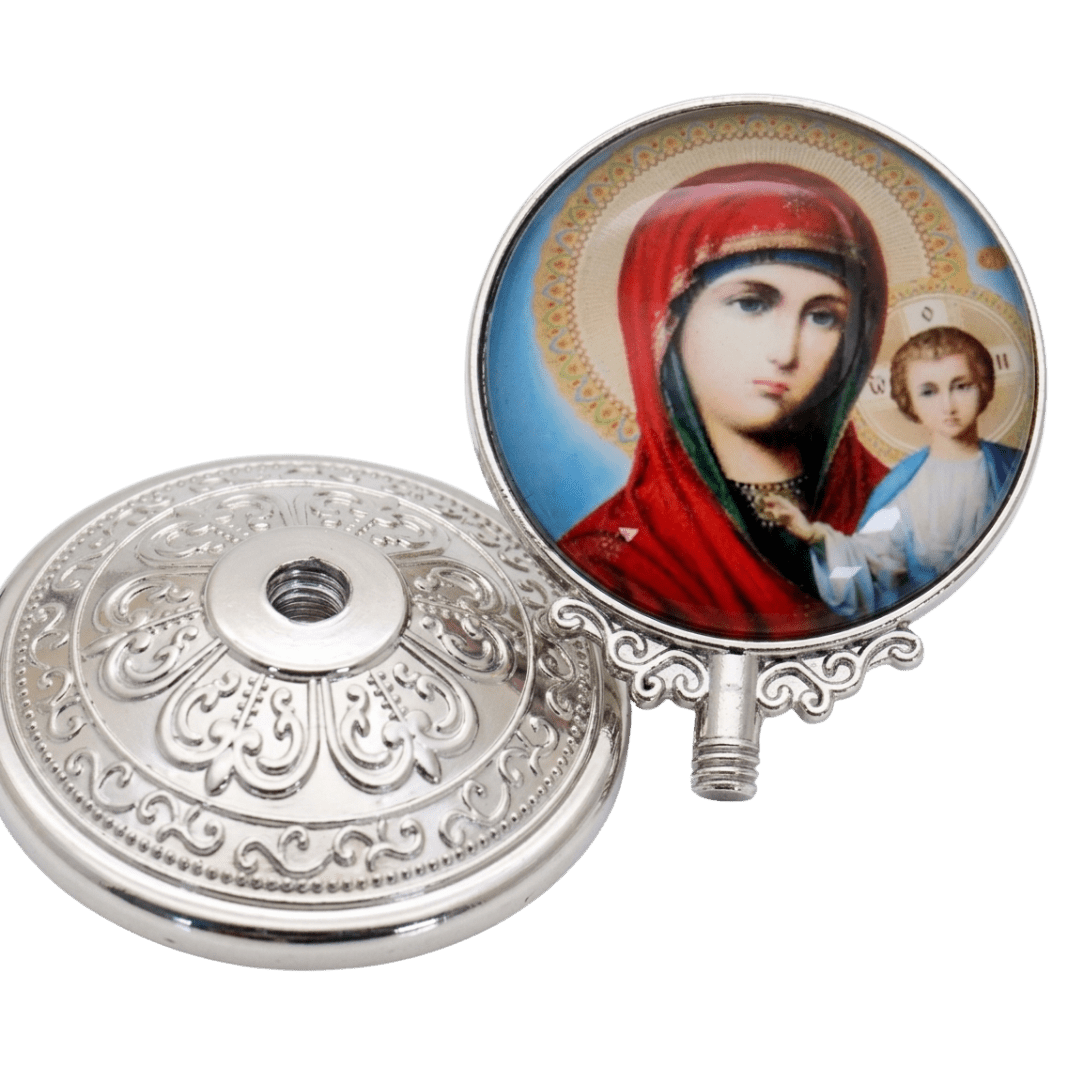 Our Lady & Child Orthodox Icon Tabletop Display – 2 Colours Available - JMJ Catholic Productsvariant