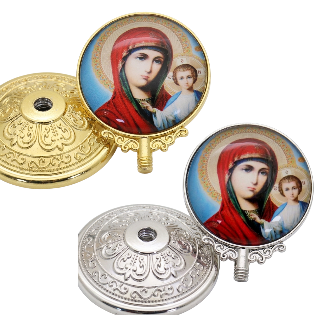 Our Lady & Child Orthodox Icon Tabletop Display – 2 Colours Available - JMJ Catholic Productsvariant