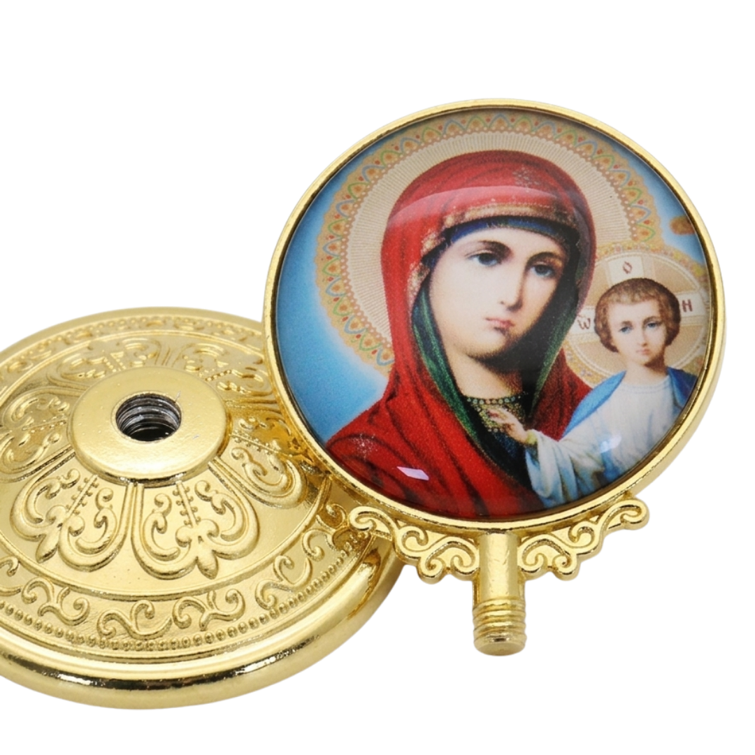 Our Lady & Child Orthodox Icon Tabletop Display – 2 Colours Available - JMJ Catholic Productsvariant