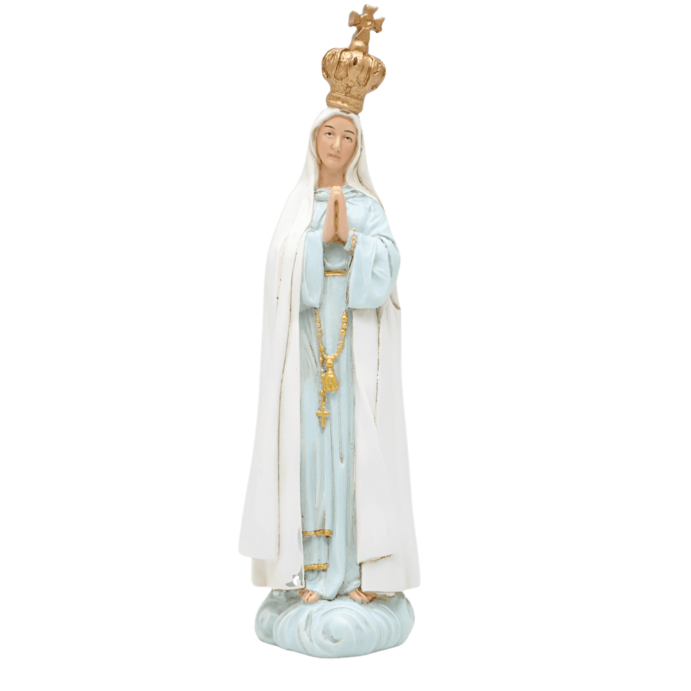 Our Lady of Fatima — Serene Hand-Painted Resin Statue (Medium, 15cm) - JMJ Catholic Productsvariant