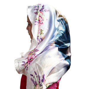 Our Lady of Grace Scarf — Satin Style, a Meaningful Gift