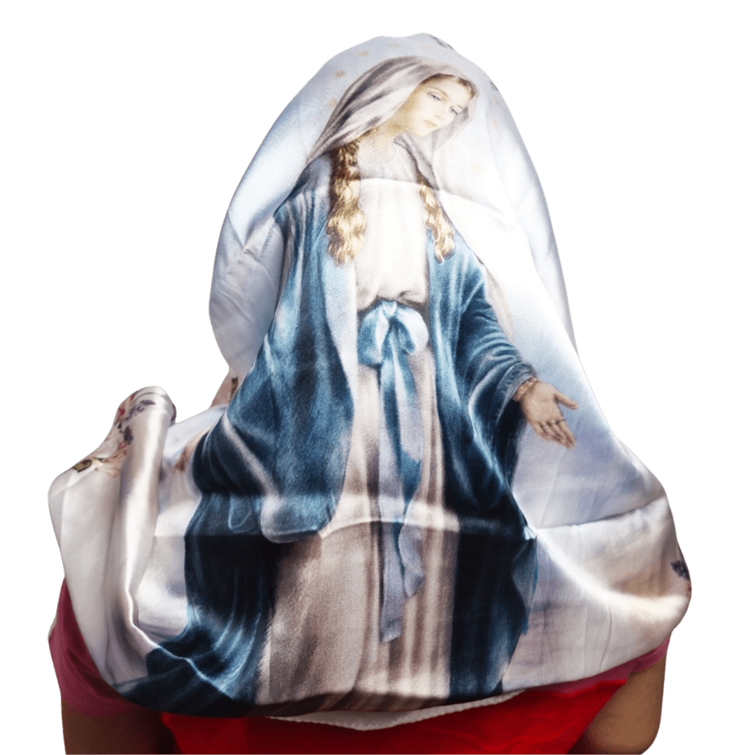 Our Lady of Grace Scarf — Satin Style, a Meaningful Gift - JMJ Catholic Productsvariant