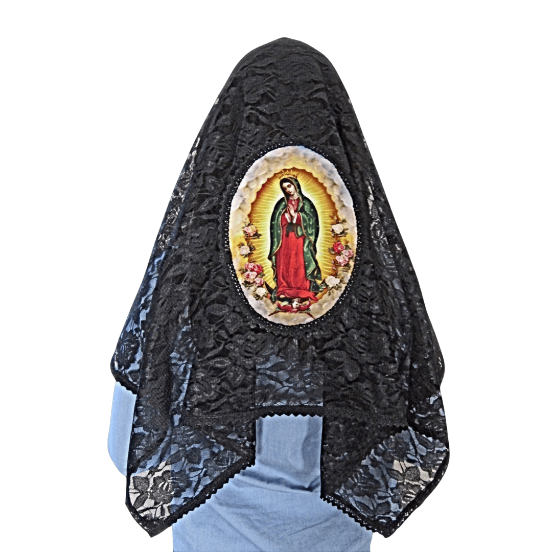 Our Lady of Guadalupe Mantilla — Graceful Black Lace - JMJ Catholic Productsvariant