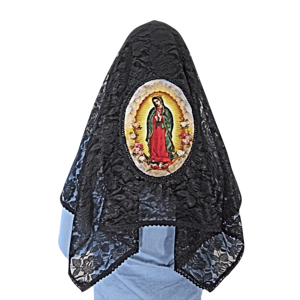 Our Lady of Guadalupe Mantilla — Graceful Black Lace - JMJ Catholic Productsvariant