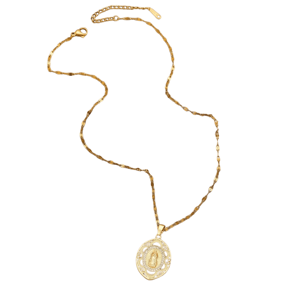Our Lady of Guadalupe Pendant Necklace — Copper with 18K Gold-Plating - JMJ Catholic Productsvariant