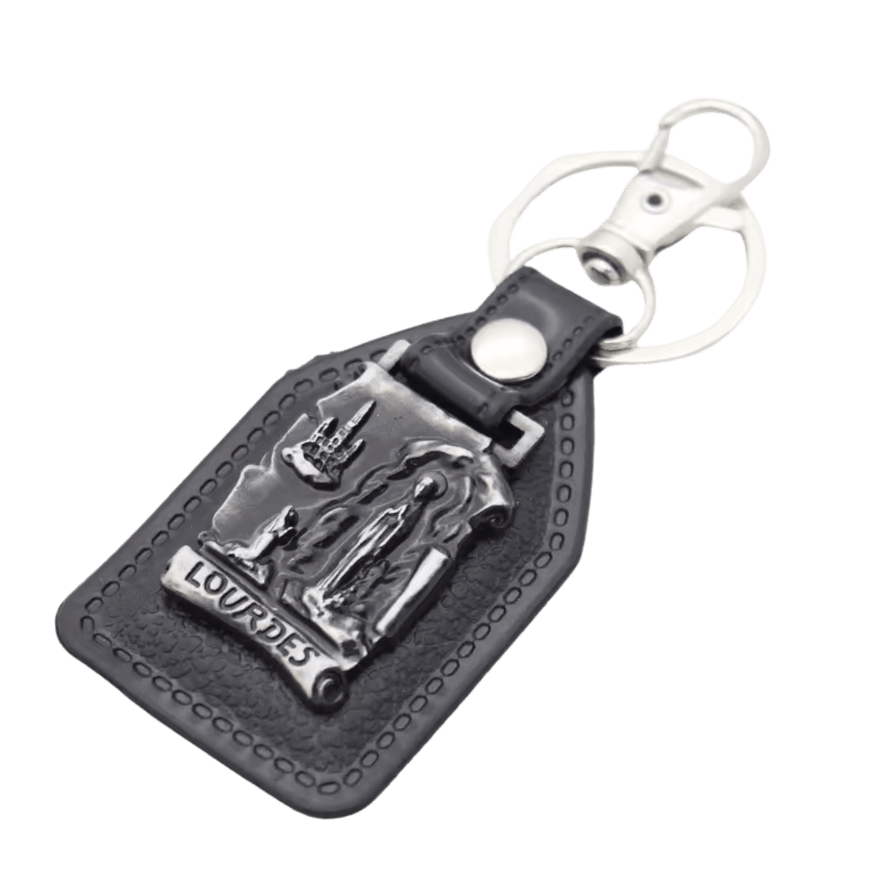 Our Lady of Lourdes Catholic Leatherette Keyring - JMJ Catholic Productsvariant