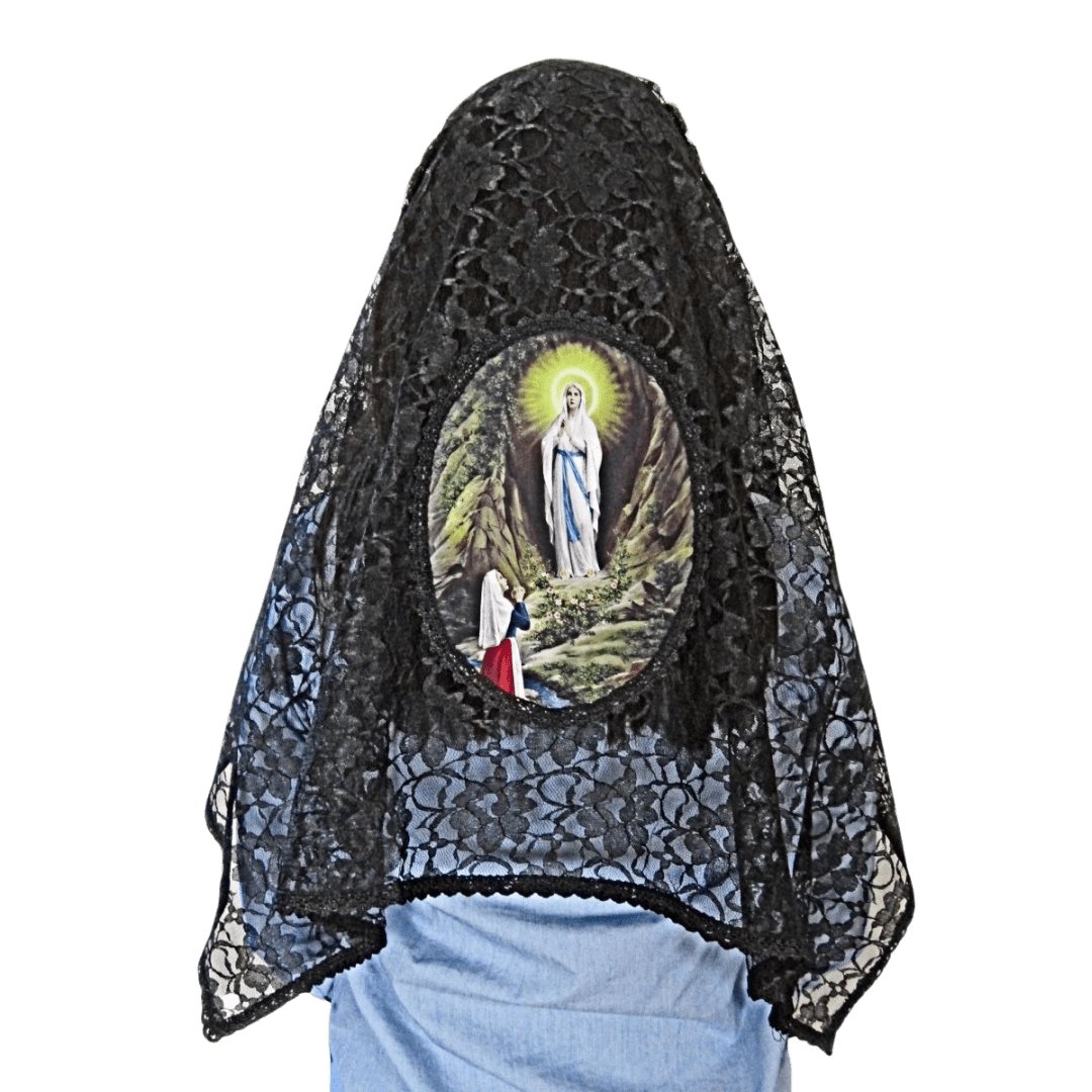 Our Lady of Lourdes Mantilla — Graceful Black Lace