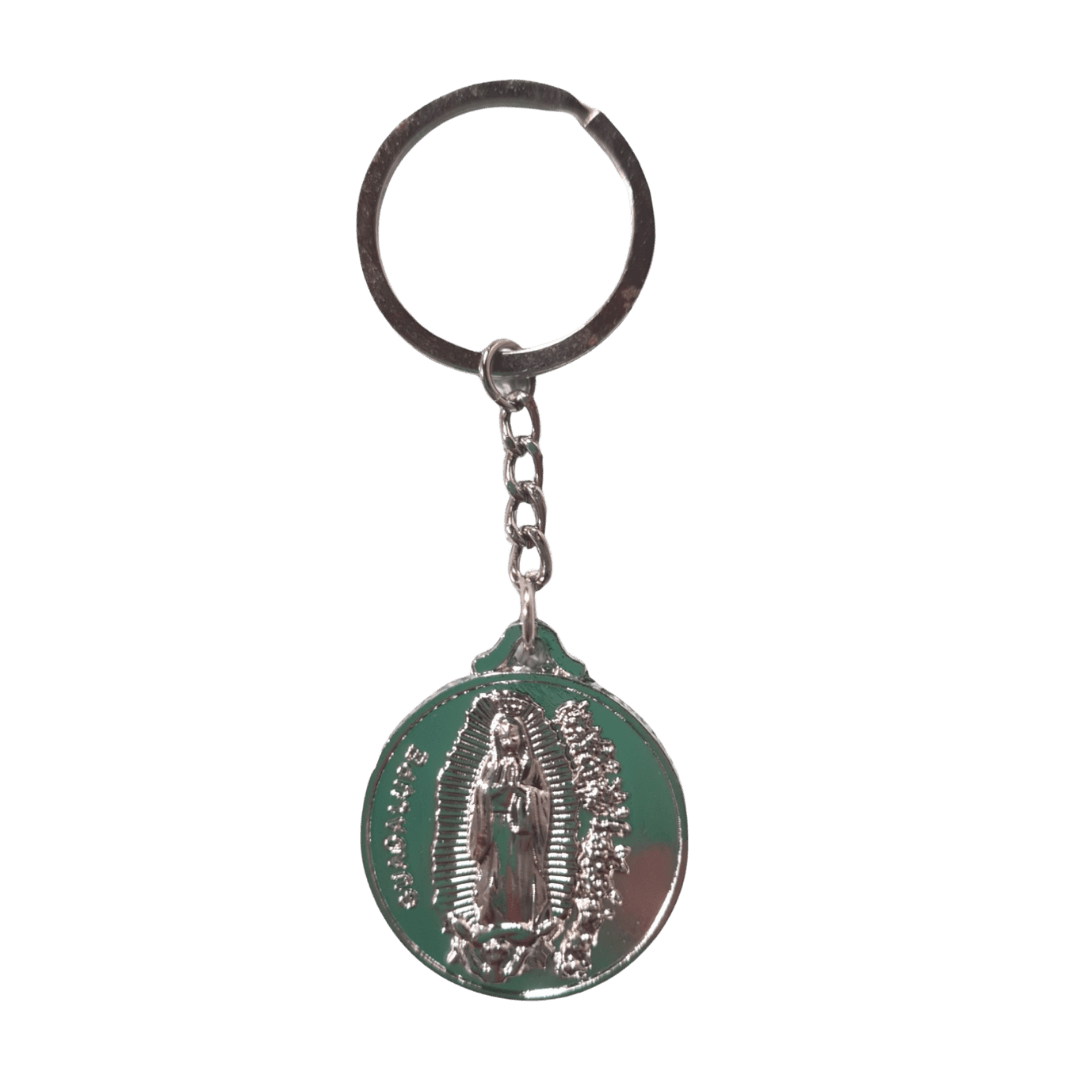 Our Lord & Our Lady of Guadalupe Silver Keyring - JMJ Catholic Productsvariant