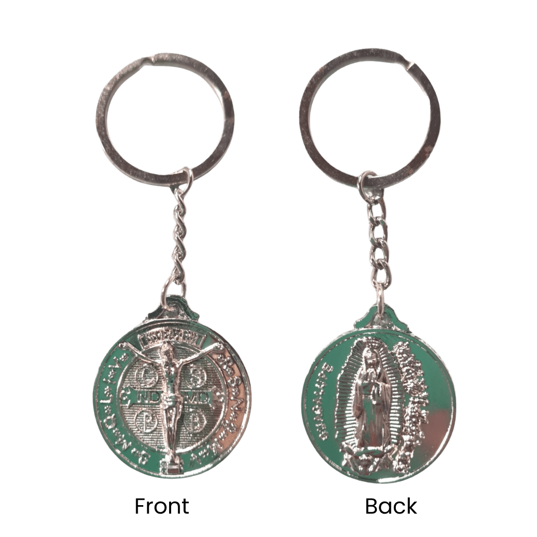 Our Lord & Our Lady of Guadalupe Silver Keyring