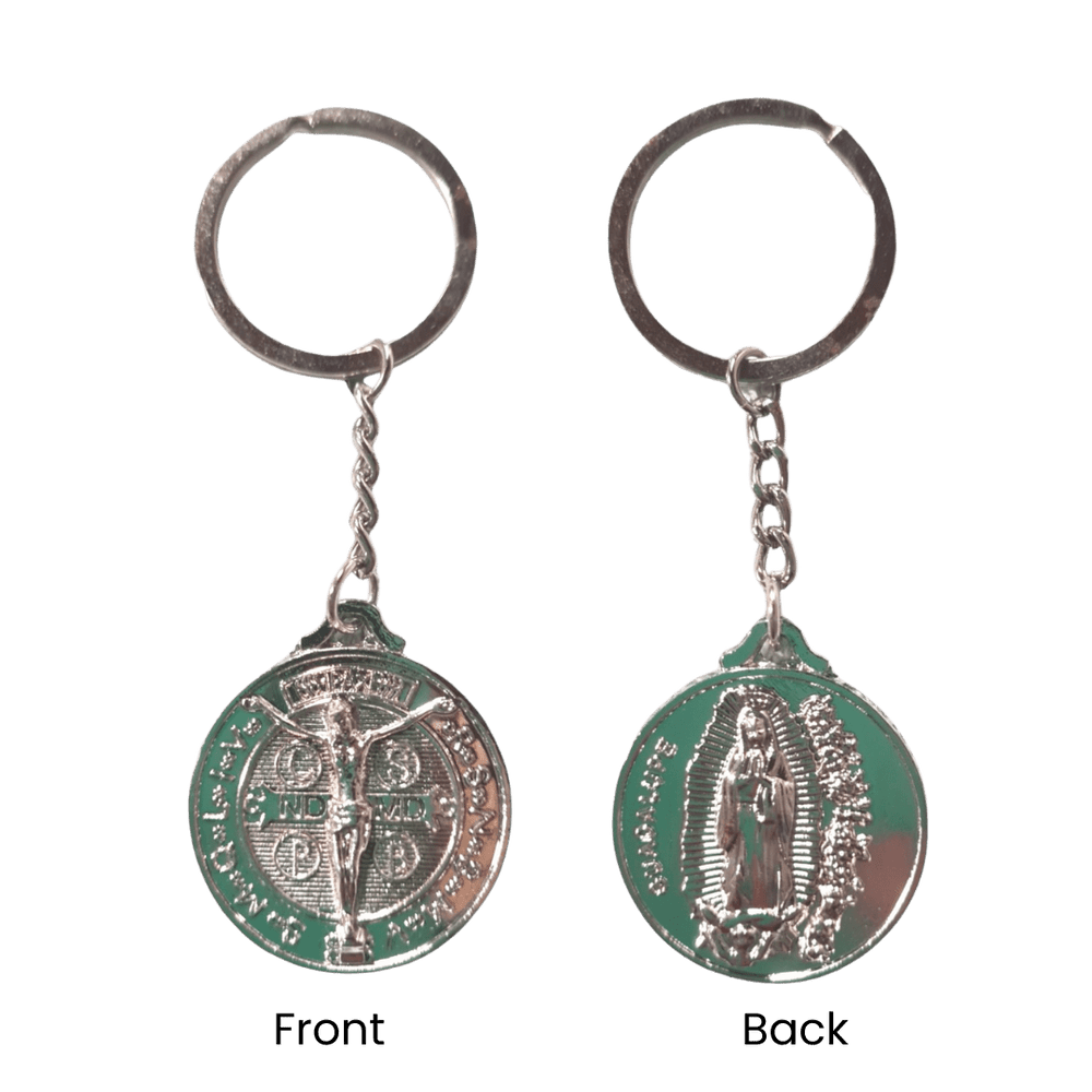 Our Lord & Our Lady of Guadalupe Silver Keyring - JMJ Catholic Productsvariant