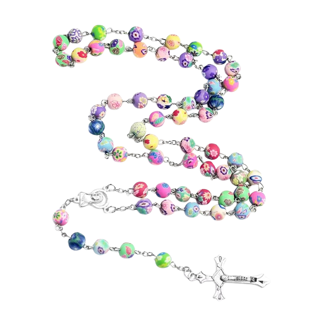 Pastel Multi-coloured Polymer Clay Beads Rosary - JMJ Catholic Productsvariant