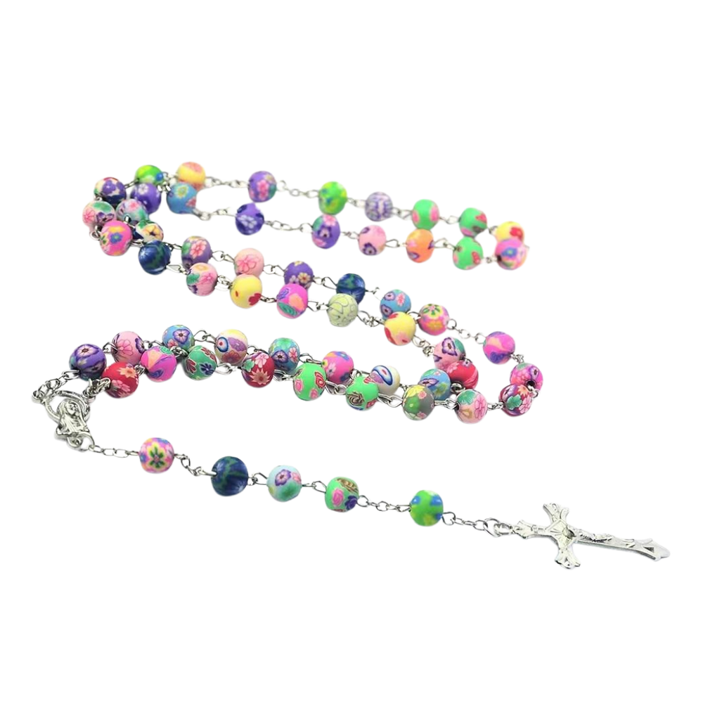 Pastel Multi-coloured Polymer Clay Beads Rosary - JMJ Catholic Productsvariant