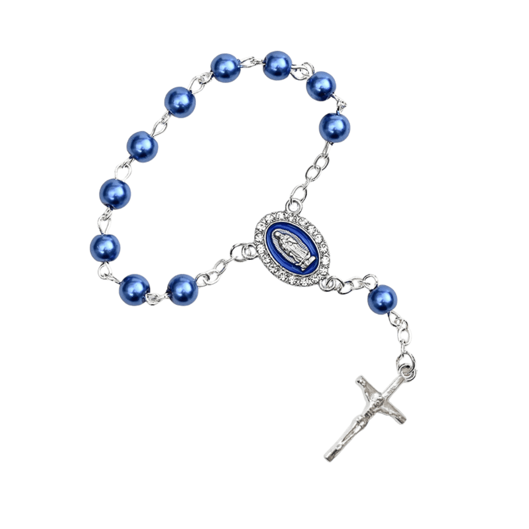Pearl Decade Rosary Bracelet with Virgin Mary Medal - JMJ Catholic Productsvariant