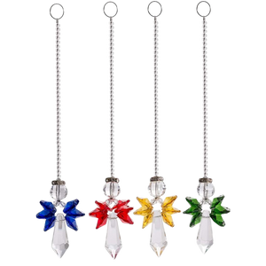 Faceted crystal angel hanging ornament