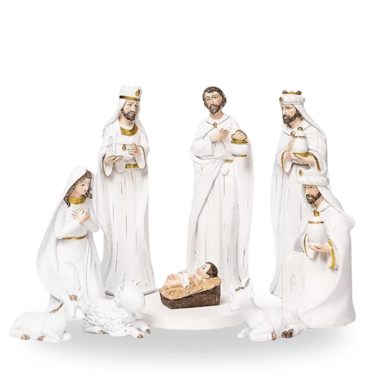 Premium Resin Nativity Set — Timeless White, Finely Hand-Painted - JMJ Catholic Productsvariant